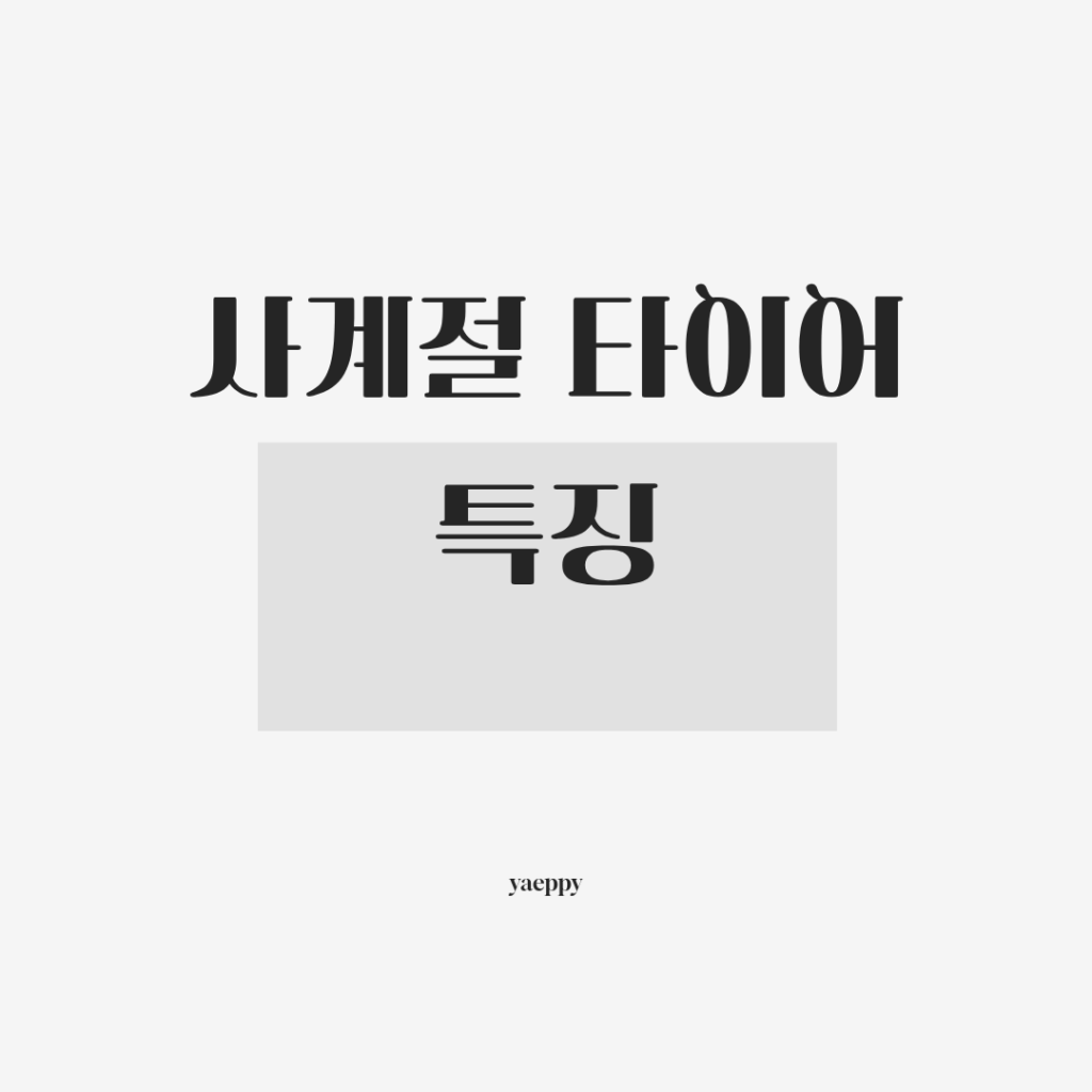 사계절타이어 특징, 사기전에 이것만은 꼭 알고 가세요